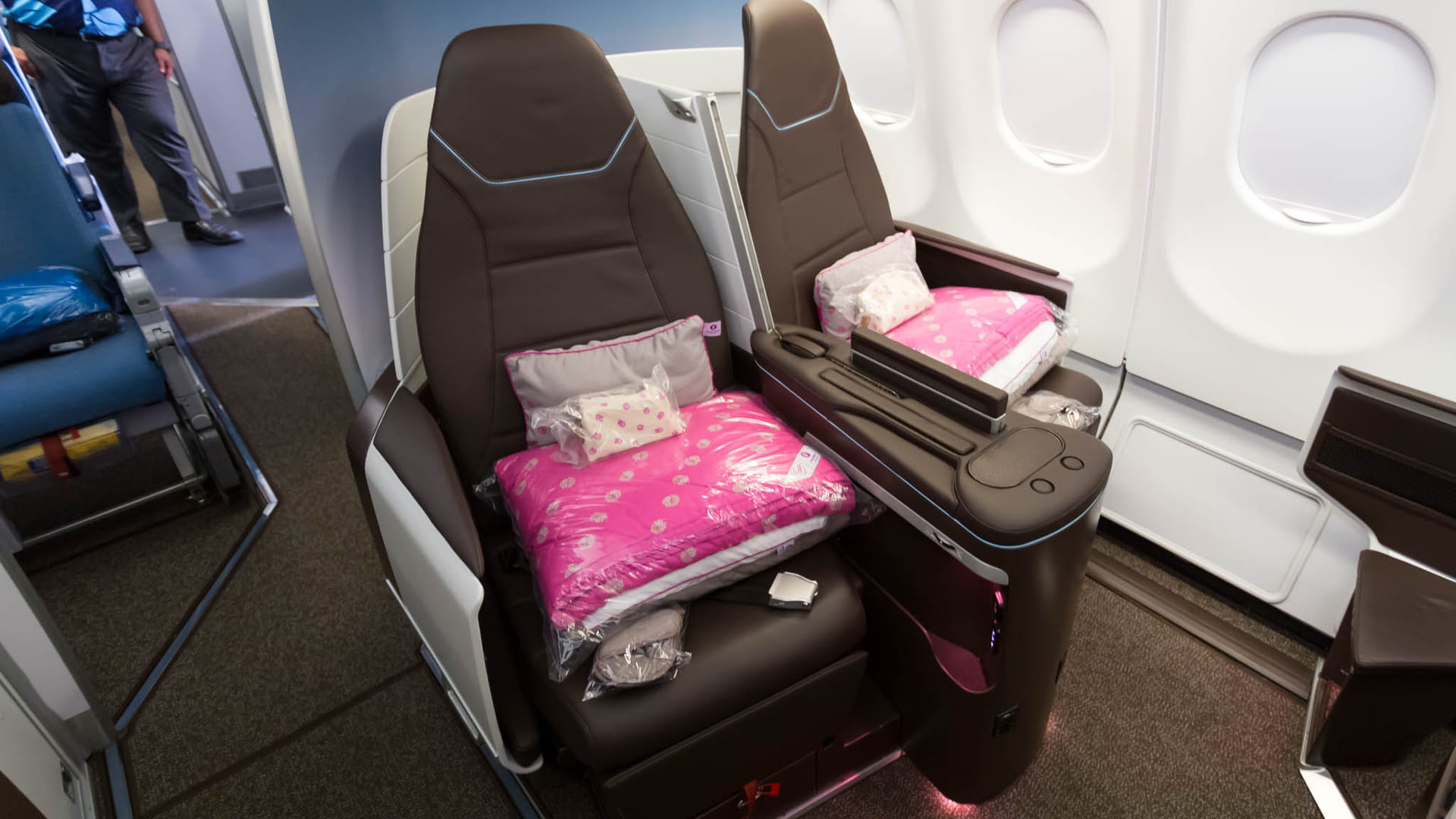 Hawaiian Airlines Business Class Kabine.
