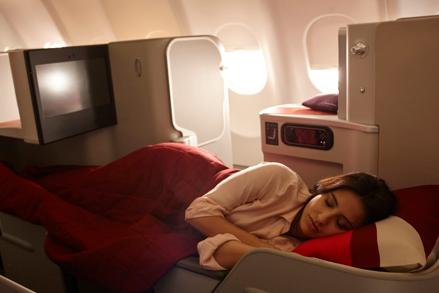 Iberia Business Class Kabine im Airbus A350 ab Madrid
