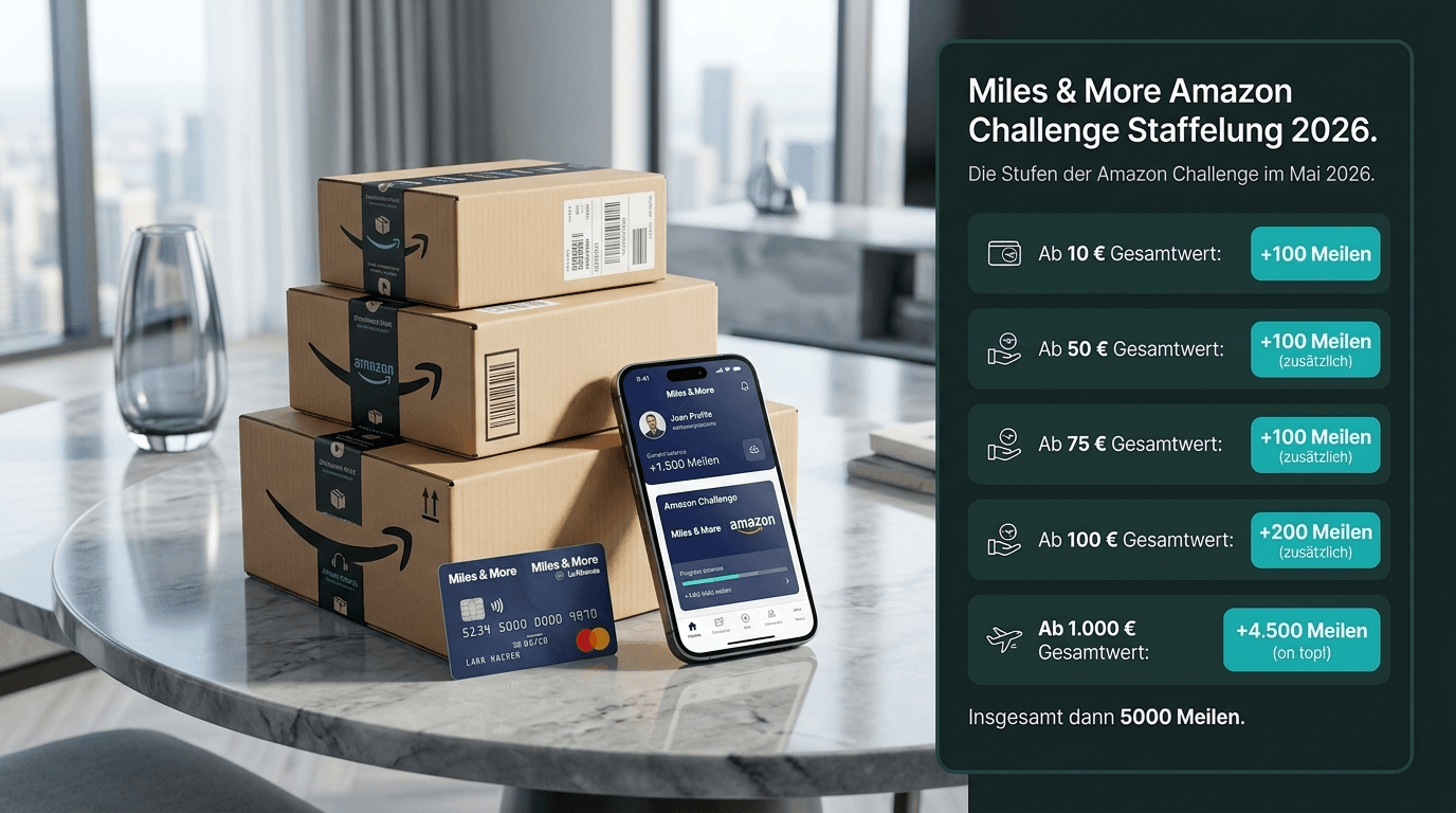 Miles & More Amazon Challenge Staffelung 2026.