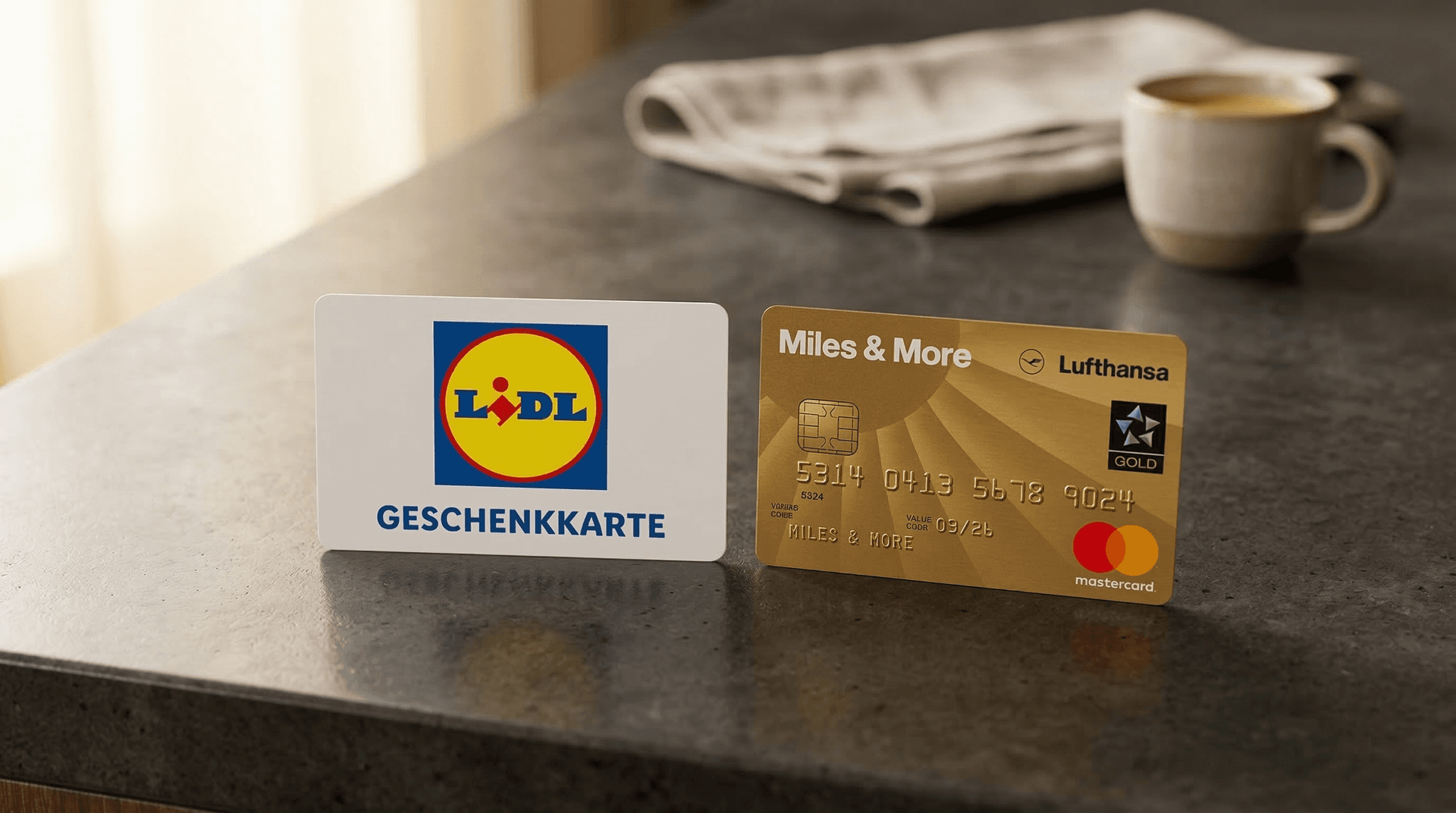 Lidl Gutschein vor Ort einlösen Meilen sammeln.